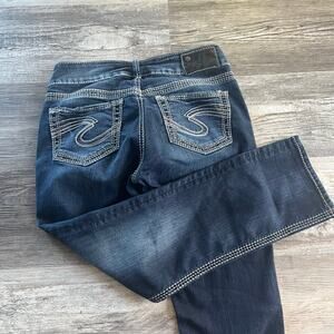 Silver Jeans Co. Mid Wash Womens 27" Mid‎ Rise Suki Skinny Jeans Embroidered